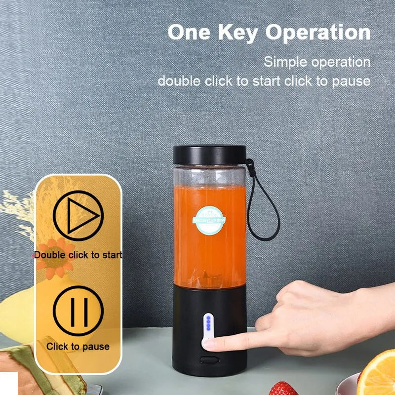 Easy One Key Operation on 530ML Portable Blender – Simple Start and Pause Function